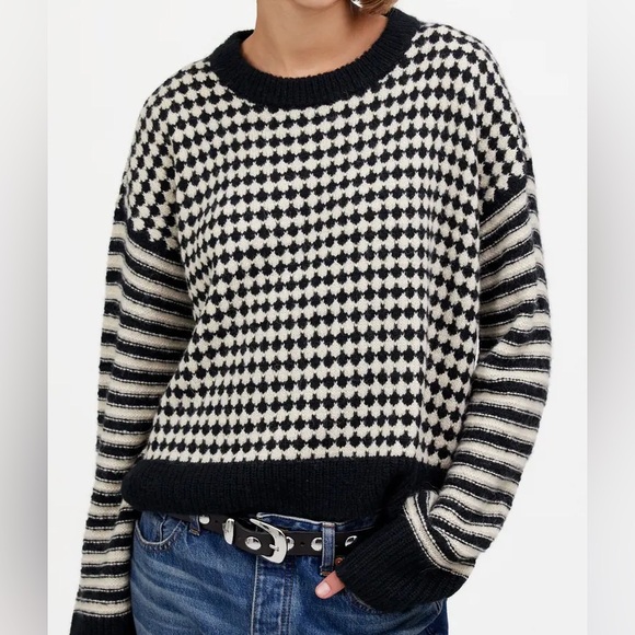 Madewell | Black and White Geometric Sweater Size Small - Picture 2 of 5